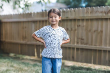 Load image into Gallery viewer, Heather Grey & Black Dot Fall Tee
