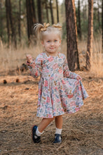 Load image into Gallery viewer, Fall Doodle Floral Twirl Dress