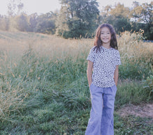 Load image into Gallery viewer, Heather Grey & Black Dot Fall Tee