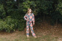 Load image into Gallery viewer, Fall Floral Navy Sweater