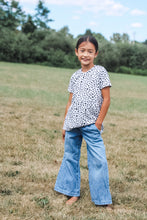 Load image into Gallery viewer, Heather Grey & Black Dot Fall Tee