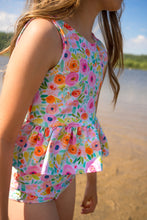 Load image into Gallery viewer, Bright Floral Summer Tie Back Swim Suit