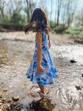 Load image into Gallery viewer, Spring Blue and White Stars Twirl Dress