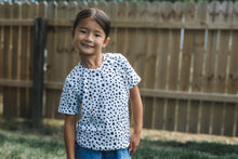 Load image into Gallery viewer, Heather Grey &amp; Black Dot Fall Tee