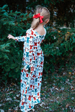Load image into Gallery viewer, Christmas Bows Maxi Dress