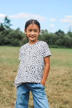 Load image into Gallery viewer, Heather Grey &amp; Black Dot Fall Tee