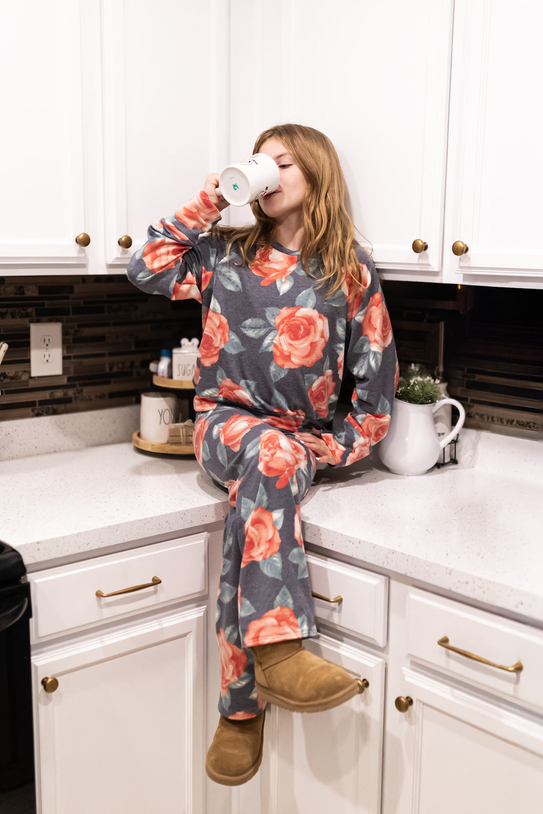 Fall Floral Navy Sweater