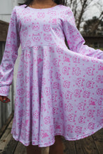 Load image into Gallery viewer, Spring Kitty Cat Twirl Dress