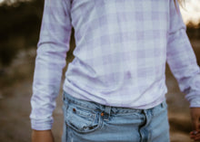 Load image into Gallery viewer, Spring Lavender Gingham Tee