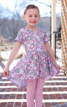 Load image into Gallery viewer, Purple Floral Spring High Low