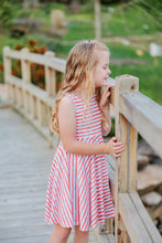 Load image into Gallery viewer, Spring Tie-Back Stars and Stripes Twirl Dress