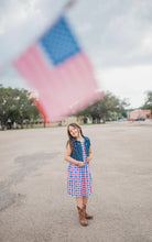 Load image into Gallery viewer, Spring Red, White &amp; Blue Gingham Dress