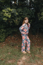 Load image into Gallery viewer, Fall Navy Floral Cozy Pants