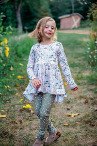 Cream Fall Floral High Low (leggings sold separate)