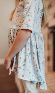 Sage Floral Fall High Low