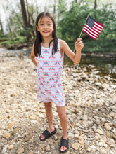 Load image into Gallery viewer, Spring USA Flags Shorts Romper