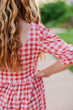 Load image into Gallery viewer, Spring Red and White Gingham Dress