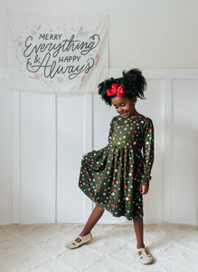 Christmas Olive Polka Dots