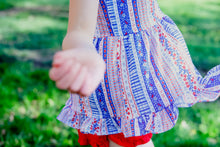 Load image into Gallery viewer, Spring Red, White &amp; Blue Ruffle Floral Tank