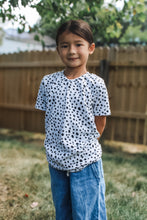 Load image into Gallery viewer, Heather Grey &amp; Black Dot Fall Tee