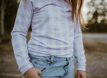 Load image into Gallery viewer, Spring Lavender Gingham Tee