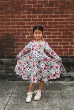 Load image into Gallery viewer, Christmas Stripe Twirl Dress