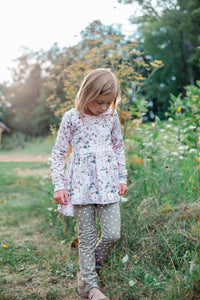 Cream Fall Floral High Low (leggings sold separate)