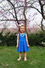 Load image into Gallery viewer, Spring Royal Blue Fireworks Twirl Dress