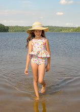 Load image into Gallery viewer, Bright Floral Summer Tie Back Swim Suit