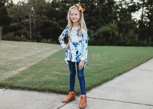 Fall Dark Floral High Low