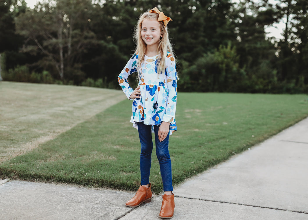 Fall Dark Floral High Low