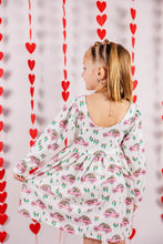 Load image into Gallery viewer, Spring Floral Truck Puff Sleeve Dress