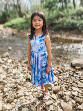 Load image into Gallery viewer, Spring Blue and White Stars Twirl Dress