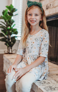 Sage Floral Fall High Low