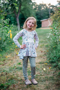 Cream Fall Floral High Low (leggings sold separate)