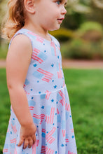 Load image into Gallery viewer, Spring American Flag Twirl Dress