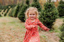 Load image into Gallery viewer, Christmas Candy Cane Bow Twirl Dress