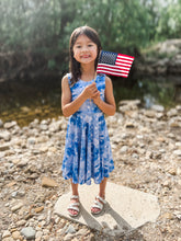Load image into Gallery viewer, Spring Blue and White Stars Twirl Dress