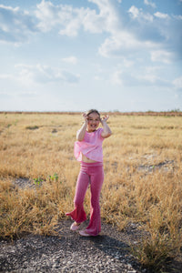 Pink Fall Velvet Bells or Leggings