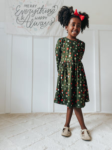 Christmas Olive Polka Dots