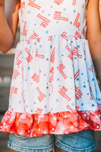 Load image into Gallery viewer, Spring American Flag Ruffle Top