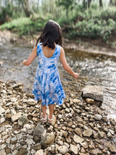 Load image into Gallery viewer, Spring Blue and White Stars Twirl Dress