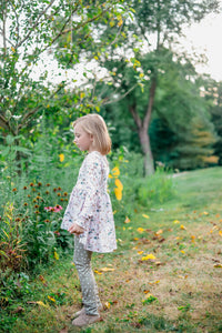 Cream Fall Floral High Low (leggings sold separate)