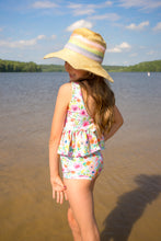 Load image into Gallery viewer, Bright Floral Summer Tie Back Swim Suit
