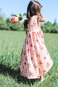 Peachy Summer Tank Floral High Low Dress
