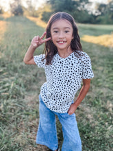 Load image into Gallery viewer, Heather Grey &amp; Black Dot Fall Tee