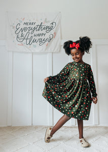 Christmas Olive Polka Dots