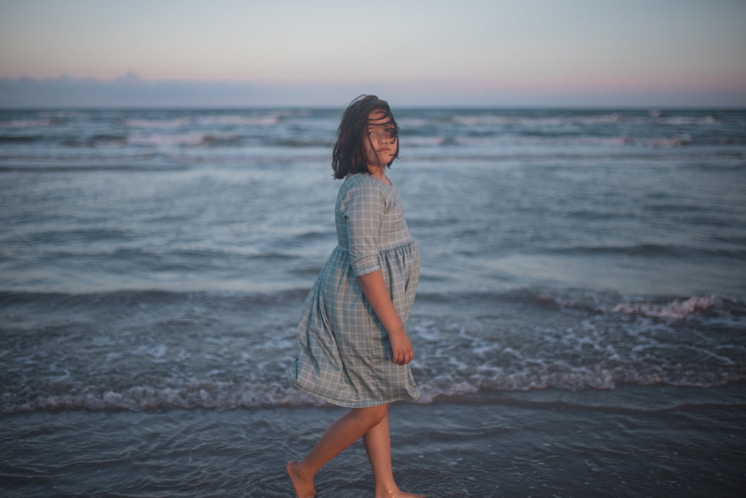 Fall Sage Plaid Dress