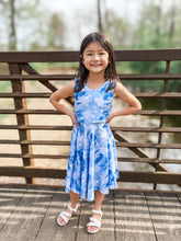 Load image into Gallery viewer, Spring Blue and White Stars Twirl Dress