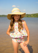 Load image into Gallery viewer, Bright Floral Summer Tie Back Swim Suit